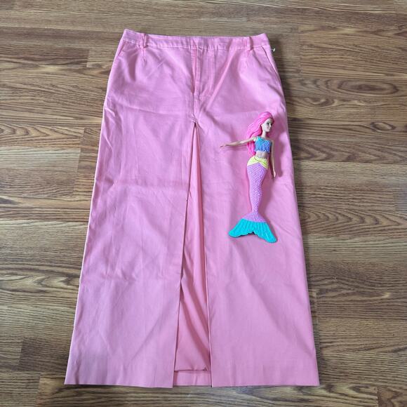 SIR. THE LABEL woven midi skirt GIACOMO SPLIT SKIRT IN PINK size 3 / us L - Picture 10 of 15